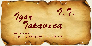 Igor Tapavica vizit kartica